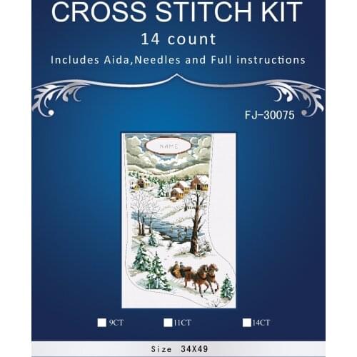 Lovely Gold Collection Counted Cross Stitch Kit similar dmc anchor dim cross stitch . christmas snowing sock 3