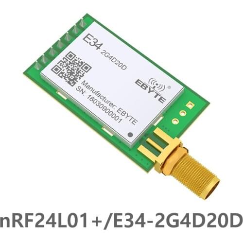 NRF24L01P RF Module UART 2.4GHz 20dBm Long Distance 2km E34-2G4D20D Wireless Transceiver Transmitter Receiver SMA-K Antenna DIP