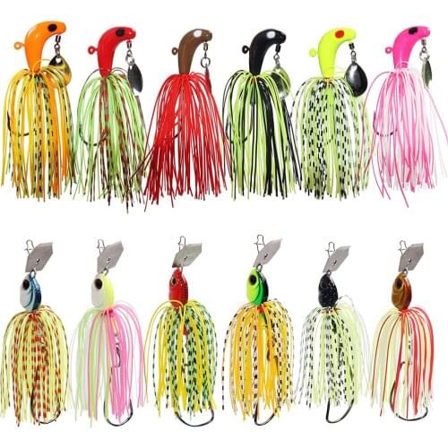 Spinnerbait Fishing Lures Hard Metal Spinner Bait Jig Head Rubber Lures For Bass Pike Trout Walleye Fishing Tackle Accessories