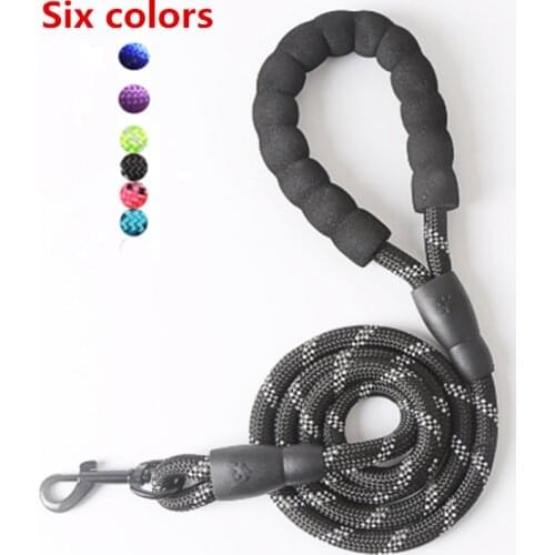 Strong dog leash, reflective and durable lead dog leash, with padded handle, dog walking training leash 1.5M