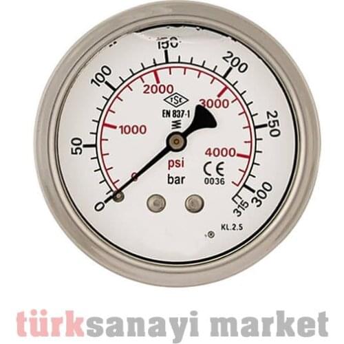 Ø63 STANDARD GLYCERINE MANOMETER BACK CONNECTION pressure measurement, pressure gauge, pressure measuring machine, pressure
