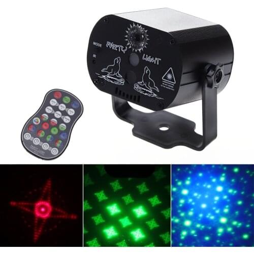 60 Patterns RGB LED Disco Light 5V USB Recharge RGB Laser Projection Lamp Stage Lighting Show For Home Party KTV DJ Dance Floor