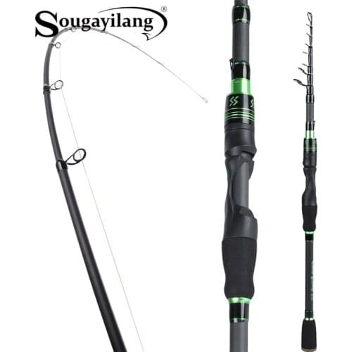 Sougayilang Telescopic Fishing Rod Carbon Fiber UltraLight Spinning/Casting Carp Fishing Equipment Saltwater/Freshwater Travel