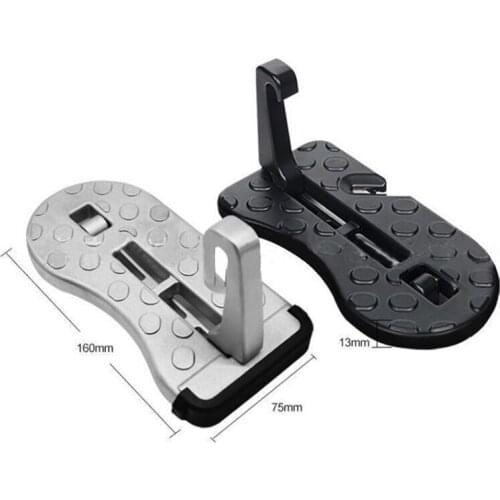 Universal Aluminum Car Auxiliary Pedal Roof Top Rack Access Pedal Hook NonSlip Foot Rest Safety Hammer For SUV Jeep Trunk Ladder