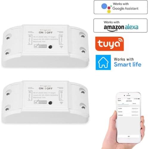 DIY WiFi Smart Light Switch Universal Breaker Timer Smart Life APP Wireless Remote Control Works with Alexa Google Home