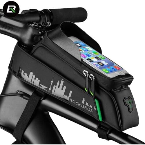Rockbros Bike Bag Waterproof Front Tube Phone Bicycle Bag Touchscreen Cycling Frame Bag Pannier Bike Accessories Bolsa Bicicleta