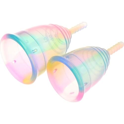 Hot Sale Colorful Women Cup Medical Grade Silicone Menstrual Cup Feminine Hygiene Menstrual Lady Cup Health Care Period Cup