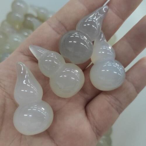 2pcs Natural Agate Gourd Jewelry Healing Polishing Stones Reiki Decoration Natural Quartz Crystals