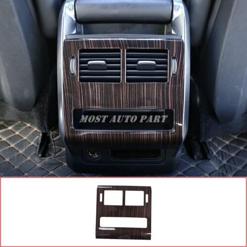 ABS Plastic Red Ash Wood Interior Rear Row Air Conditioning Outlet Frame Trim For Land Rover Range Rover Sport 2014-2017 1pcs