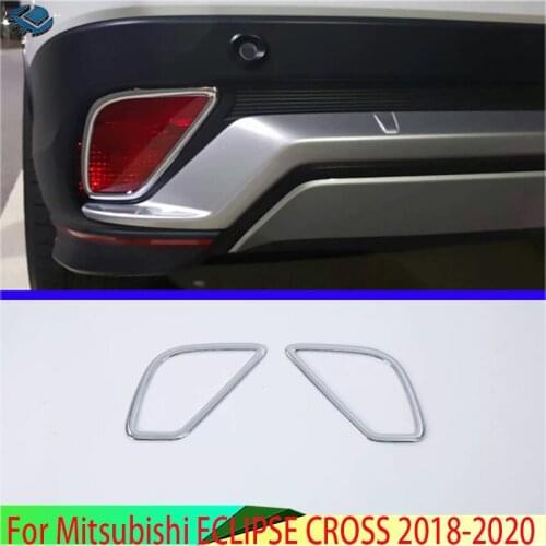For Mitsubishi ECLIPSE CROSS 2018 2019 ABS Chrome Rear Reflector Fog Light Lamp Cover Trim Bezel Frame Styling Garnish