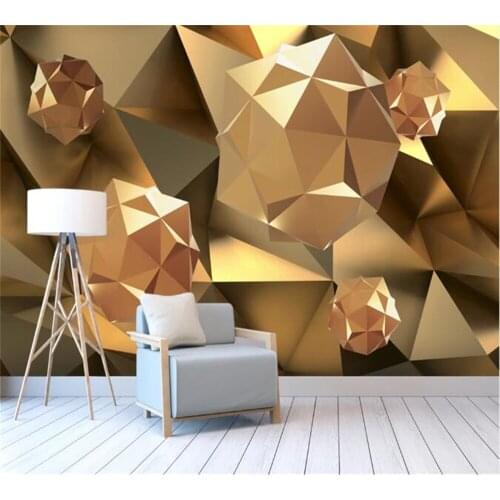 Beibehang Custom wallpaper 3D mural photo HD beautiful golden sphere abstract background painting decoration papel de parede