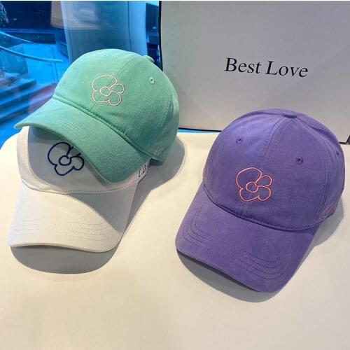 Cap Female Spring / Autumn Petal Pattern Embroidery Versatile Baseball Cap Female Fashion Leisure Soft Top Sunscreen Cap Male