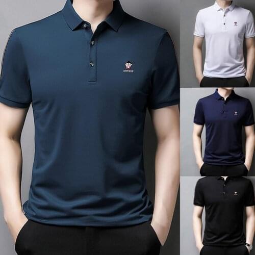 Plus Size Summer Casual Fashion New Shirt Embroidery Moisture Absorption Basic Style Men Regular-fit Pullover Shirt for Work2021