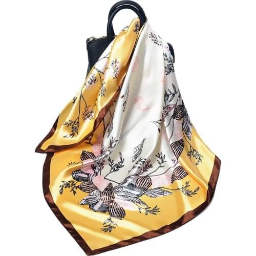 90CM Large Handkerchief For Women Spring And Autumn Neck Scarf Womens Bandana Hijab Summer Shawl Beach Pareo Gift Free Shipping
