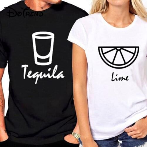 DSMTRC Couple T-shirt Women Tequila Lime Funny T Shirt Summer Tops Casual Tshirt Clothes Gifts Dropshipping 2021 New