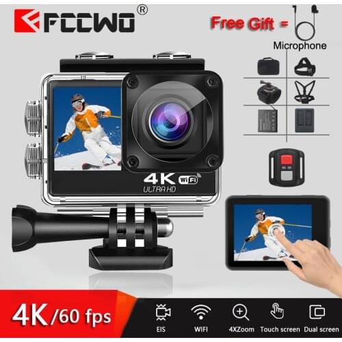 H11 Action Camera 4K 60FPS 24MP 2.0 Touch LCD EIS Dual Screen WiFi Waterproof Remote Control 4X Zoom Helmet Go Sports pro Came
