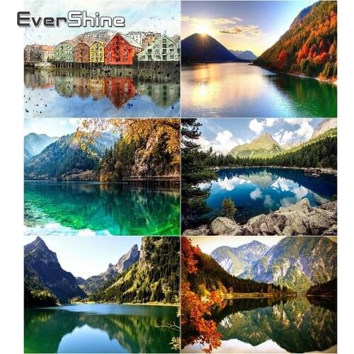 Evershine 5D Diamond Painting Landscape Handmade Sea Diamond Mosaic Cross Stitch Kit Scenery Home Diamond Decor Full Square