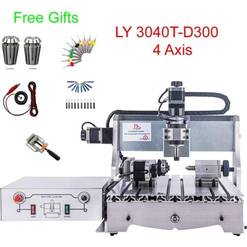 CNC milling machine LY4030T-D300 300*400mm working area Mini CNC Router with 300W spindle