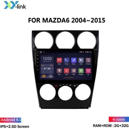 HOT SALE 2.5D 9 Inch Android 8.1 Car Radio DVD Player For MAZDA 6 2004-2015 GPS Glonass Navigation Audio Video SWC