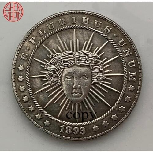 Greek Sculpture Head Portrait 1893 Hobo Nickel Copy Coin Morgan Dollar Copper Coins Collectibles Challenge Coin