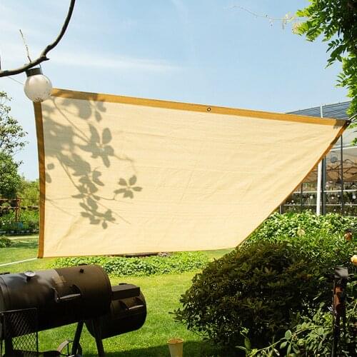 HDPE Anti-UV Summer Shade Cloth For Pergola And Canopy Cover Sunshade Shelter Awning Shade Sail Privacy Net Fabric Beige Yellow