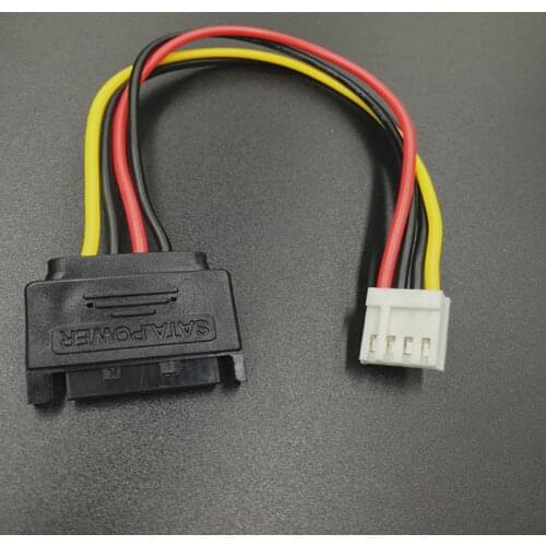 Cable SATA 15Pin Male to 4Pin Female FDD Floppy Adapter Hard Drive Power Cables Cord 20cm D Port Small 4pin to SATA Power Cable