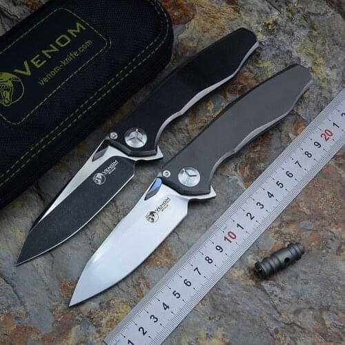 Kevin John VENOM Wing SOLID Titanium S35VN Blade Riding Camping Edc High Hardness Hunting Multi Tools Survival Tactical Knife