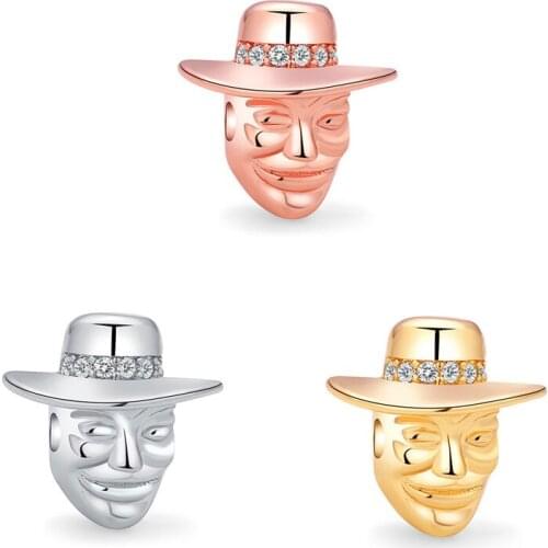 Copper Metal Creativity Accessories Man & Hat Beads DIY Jewelry Connector Creative Craft Finding Beads for Jewelry Making