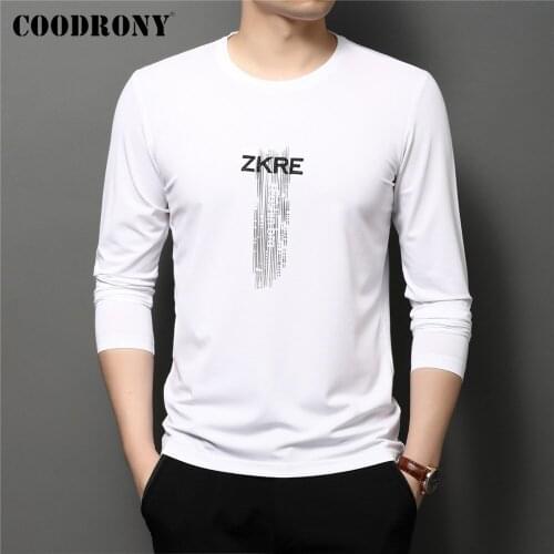 COODRONY Brand High Quality Cotton Tee Top Clothes Spring Autumn New Arrival Fashion Casual Long Sleeve O-Neck T-Shirt Men C5094