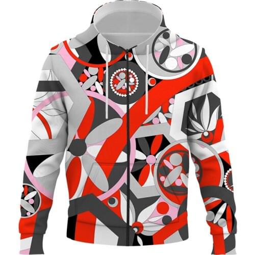 2021 Fashion Brand Luxury style zipper hoodies Clothing Harajuku brand Sweatshirts Men Retro 3d Print Hooded Pullover Unisex