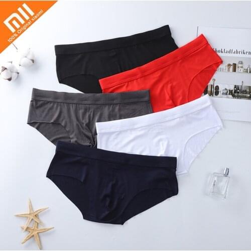 3pcs/lot Xiaomi Men Underwear Modal Mens Briefs Breathable Sexy Thin U Convex Underpants Seamless Triangle Shorts Man Panties