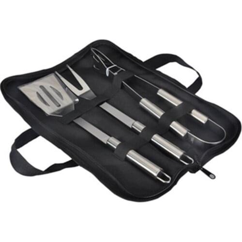 896A BBQ Grilling Tool Sets Stainless Steel Spatula Fork and Clip Grill Accessories