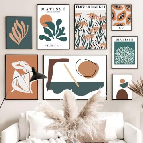 Matisse Flower Market Wall Art Canvas Painting Nordic Abstract Plants Fruits Papaya Posters and Prints Home Decor Living Room