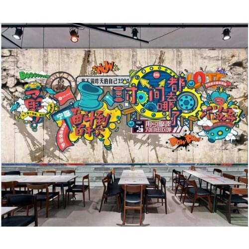 Custom mural on the wall 3d wallpaper Cartoon doodle wooden board background home decor photo wallpaper for living room