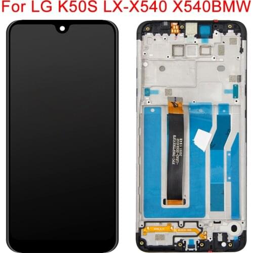 Original LCD For LG K50s Display With Frame 6.5" K50s LMX540HM LM-X540 LM-X540BMW LCD Touch Screen Panel Digitizer Assembly