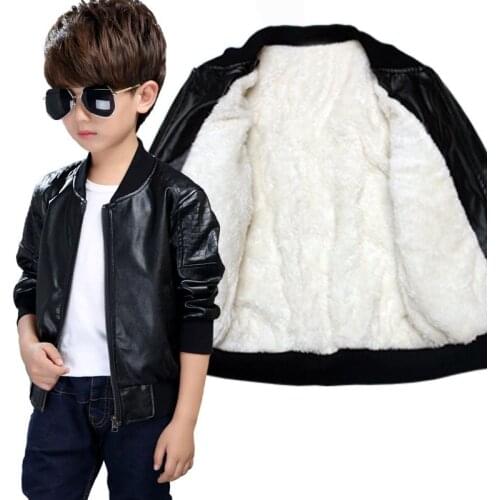 Autumn Winter Boys Coat Plus Velvet Warm Cotton Zipper Coat Children Clothing Baby Boy Outerwear Baby Boy Clothes For 3-10Yrs
