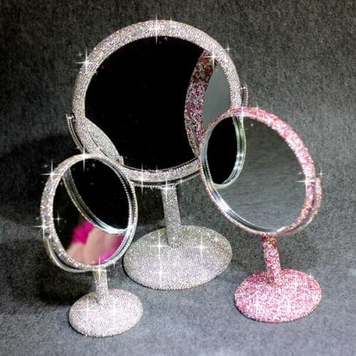 Luxurious table mirror with full crystals Desktop mirror Tabletop mirrors Mirror cosmetic for home Wedding gift Valentines Day