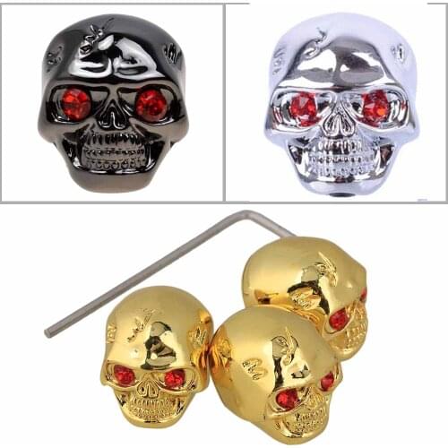 1 set of 3 Skull Head Guitar Volume Tone Control Knob Gold Chrome Black