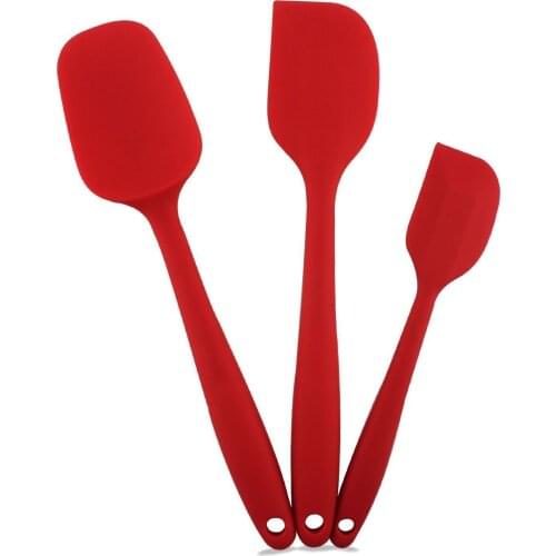 Silicone Spatula Three-piece Sets Food Grade Silica Gel Spoon Bakeware Cake Cream Baking Set Kitchen Tool
