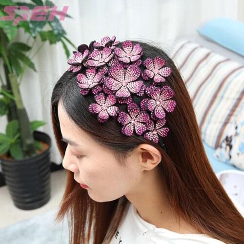 Rhinestone hairband Korea wash hair with toothed headband hair clip bangs clip hair clip adult head jewelry