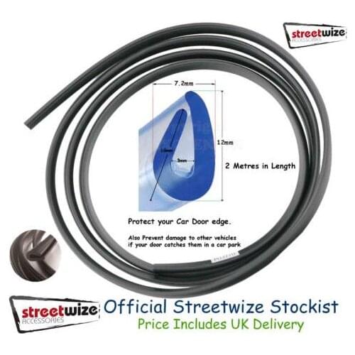 2m U Shape Channel Waterproof Rubber Edge Trim Lock Seal Strip Clip In W/ Metal Inside Car Truck Protector Guard Flexible