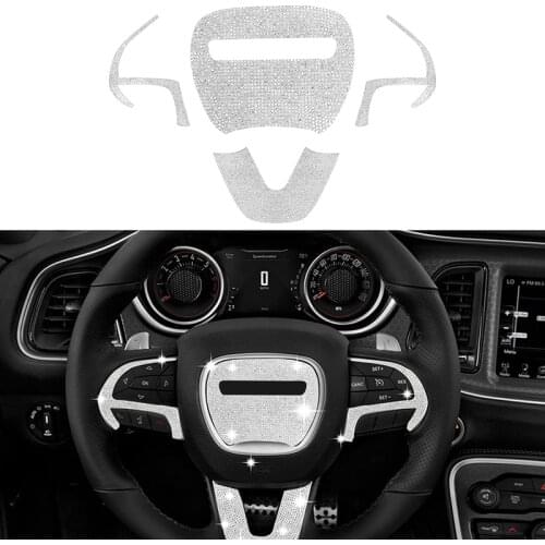 Car Bling Steering Wheel Frame Decorative Cover Sticker for Dodge Challenger Charger Durango 2015 - 2021