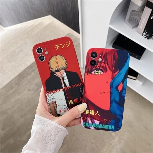 Japan Anime Chainsaw Man Cartoon Luxury Phone Case For IPhone 12 Mini 11 Pro Max X XR XS 7 8 Plus SE Shockproof Protective Cover