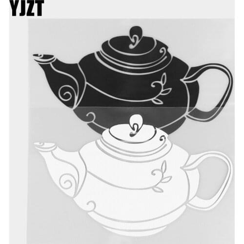YJZT 14×8.5CM Creative Kettle Fun Decoration Car Sticker Personalized Vinyl Decal Black / Silver 20D-0338