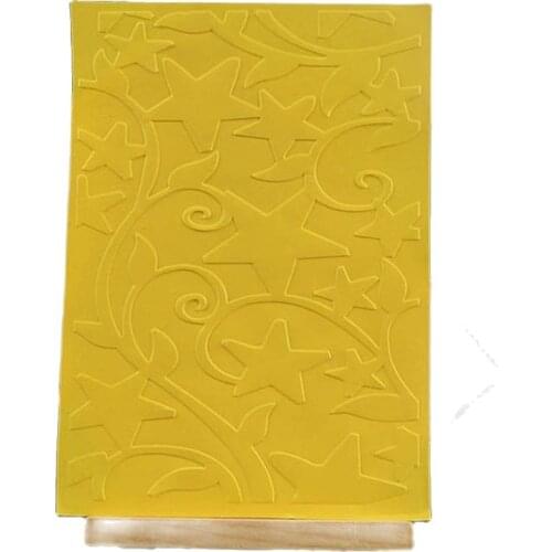 Stars on vine plastic embossing folder for card making stationary paper crafts stencil cutting die background