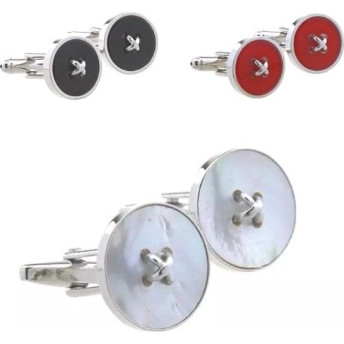 10pairs/lot Knot Button Cuff links Pearl Sea Shell/Glass Cufflinks Simple Fashion Mens Jewelry Accessory Wholesale