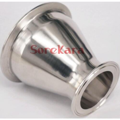 102mm Turn to 57mm O/D 304 Stainless Steel Sanitary Ferrule Concentic Reducer Pipe Fitting Tri Clamp