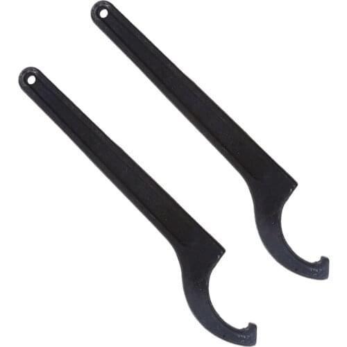 2x Metal Motorcycle Adjustment Shock Absorber Spanner Wrench Tool 45-52mm - Black