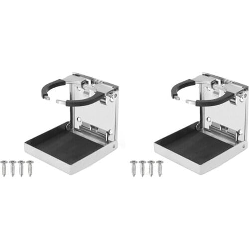 2Pcs Folding Cup Drink Holder Can Bottle Holder Stand Mount Support Auto Car Marine Boat Truck RV Fishing Box