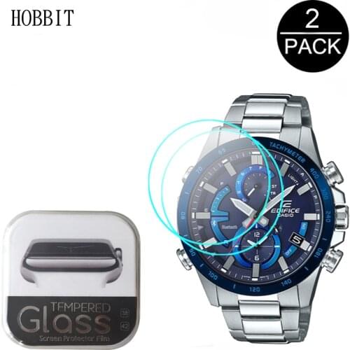 2PCS 9H Tempered Glass For Casio EDIFICE EQB-900DB EQB-900D 1A 2A 2.5D HD Clear Scratch Resistant Guard Glass Easy Install